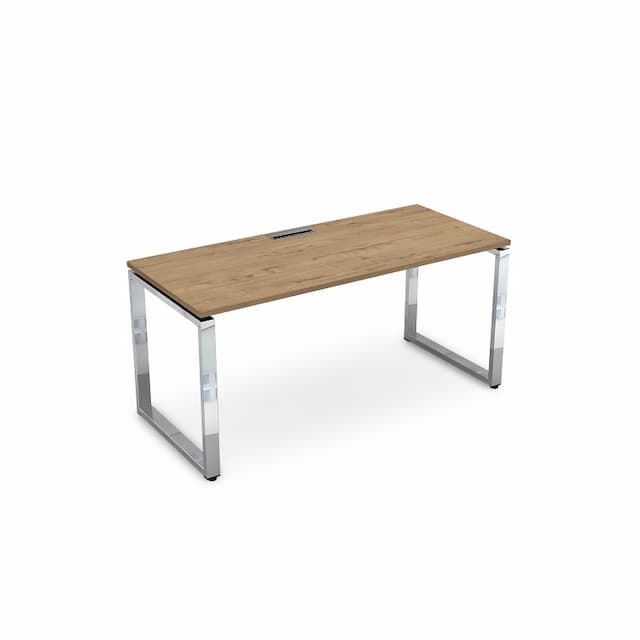 Стол рабочий, прямолинейный АЛСАВ Gloss line НСР-О.005.2 teakwood/металл глянец