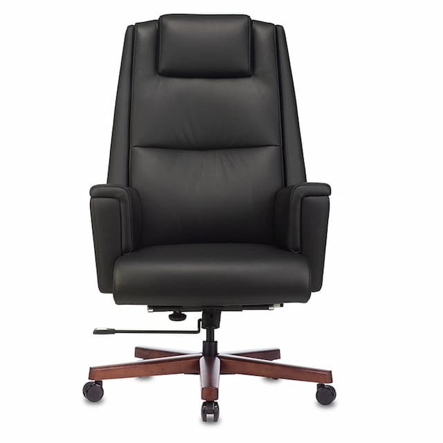 Кресло руководителя Бюрократ DUKE черный кожа крестов. металл/дерево