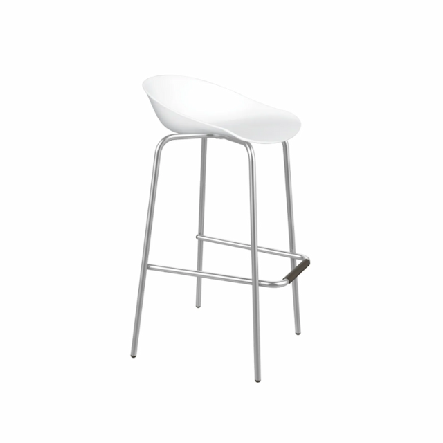 Стул барный Клен SHT-ST19/S29Р шеф260 (хром лак, белый)