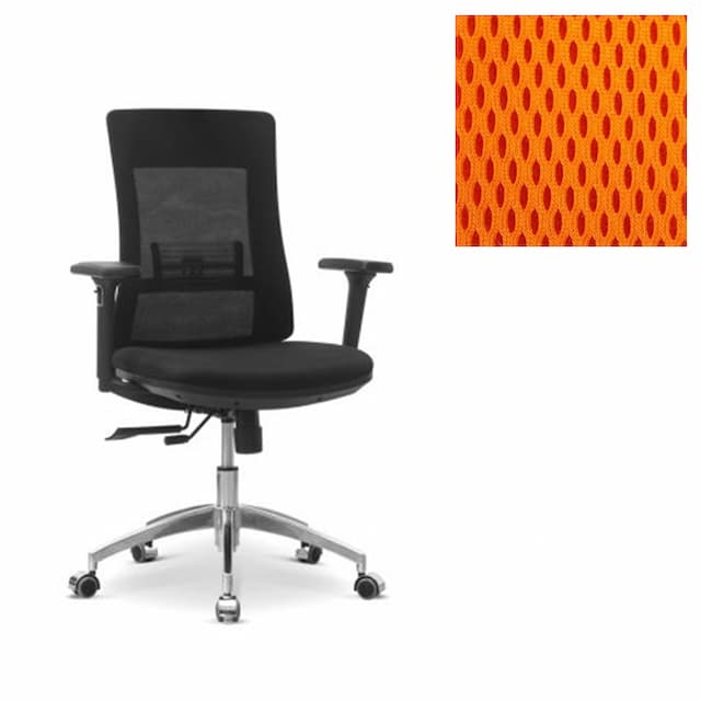 Кресло персонала Юнитекс Pulse A X/SL/3D ткань TW оранжевая