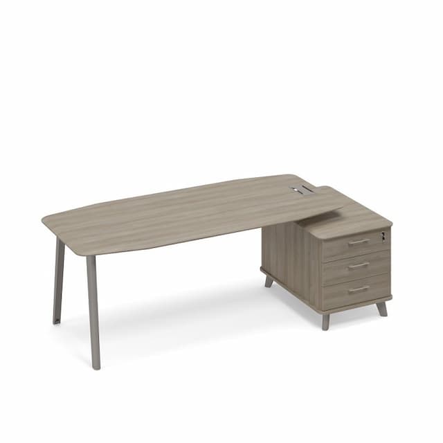 Стол руководителя на тумбе малой (тип 2) Юнитекс ТМ М1 114 ВЛ ВЛ ВЛ вяз либерти