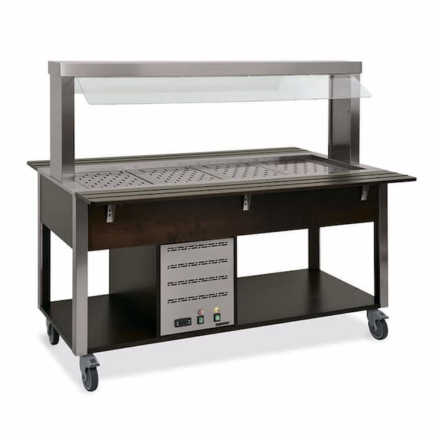 Стол Шведский тепловой (защитное стекло статичное) MetalCarrelli 6910.5-R (дуб)